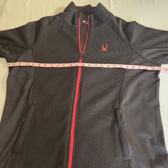 Spyder Men's Black SZ XL Front Full Zip Logo Hand Pockets Sports Jacket Outdoor - Picture 12 of 15